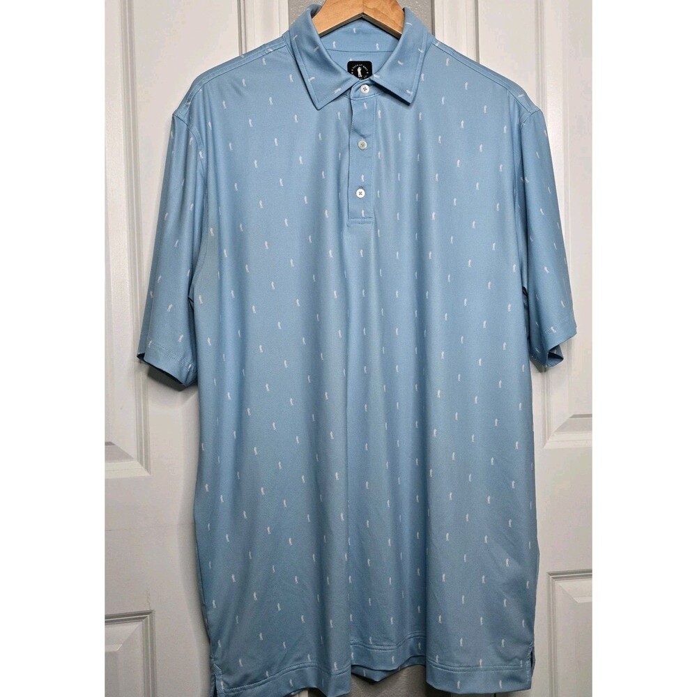 USAG Men's Blue Polyester/Spandex Short Sleeve Golf Polo Shirt XL - Picture 2 of 5